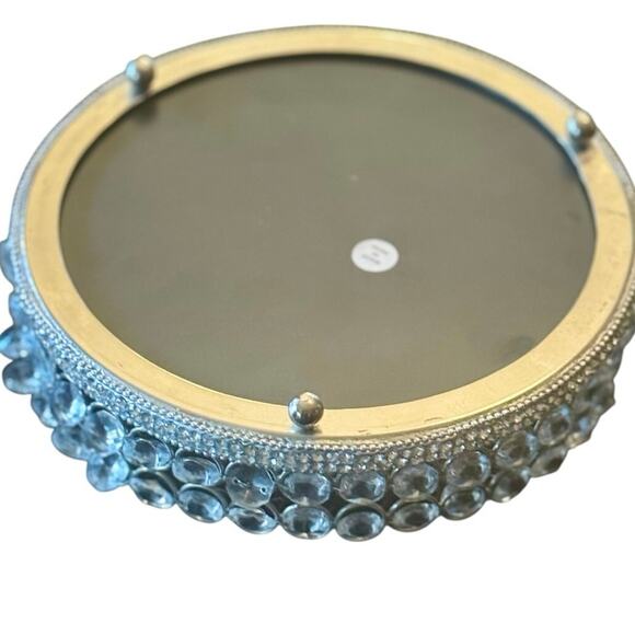 Mirrored Vanity Tray with Crystals- 8 1/2” - Picture 3 of 4